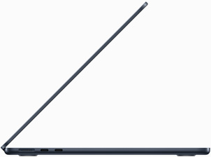 Side view of MacBook Air in Midnight color