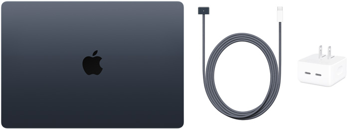 15-inch MacBook Air, USB-C to MagSafe 3 Cable and  35W Dual USB-C Port Compact Power Adapter