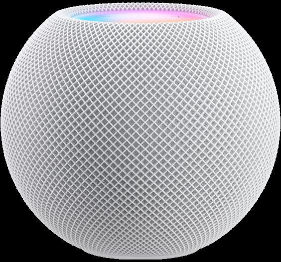 White, Blue and Orange スロット シアター 四海 樓 データ HomePod mini's stacked in front of each other and shot from the side. Siri is activated.